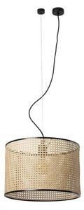 Lustră pe cablu MAMBO 1xE27/15W/230V d. 45 cm ratan/negru FARO 64314-49