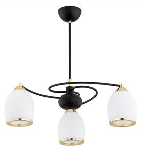 Lustră pe tijă AVILA PLUS 3xE27/15W/230V neagră/aurie/albă Argon 6144