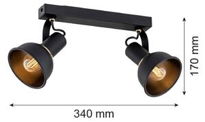 Spot TWIST 2xE14/7W/230V negru/auriu Argon 7037