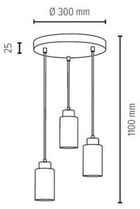 Lustră pe cablu Spot-Light 1721304 BOSCO 3xE27/60W/230V
