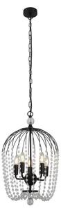 Lustră pe lanț SHOWER 5xE14/60W/230V neagră Searchlight 30216-5BK