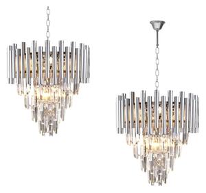 Lustră de cristal pe lanț MADISON 9xE14/40W/230V crom