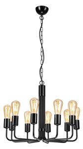Candelabru cu lanț 10xE27/60W/230V, negru