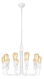 Candelabru cu lanț, 10 x E27, 60 W, 230 V, alb