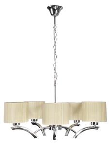 Lustră pe cablu DRAGA 5xE27/60W/230V bej/crom lucios