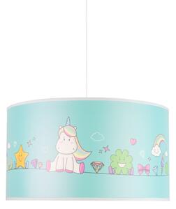 Lustră pe cablu pentru copii Duolla UNICORN 1xE27/15W/230V d. 35 cm