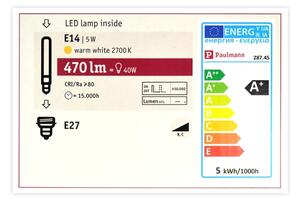 Bec LED reglabil MOSAIC G125 E27/5W/230V 2700K - Paulmann 28745