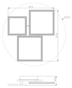 Lustră LED aplicată dimabilă LED/50W/230V 3000-6500K albă Top Light + telecomandă