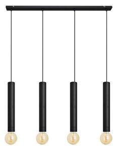 Lustră pe cablu TUBA 4xE27/15W/230V neagră