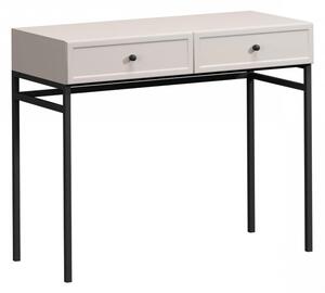 Consolă / măsuță toaletă Lorini 100 cm cu sertare - cașmir / mânere negre / cadru