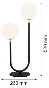 Lampă de masă FERRONE 2xE14/7W/230V neagră/albă/aurie Argon 7072