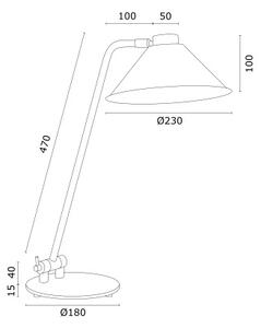 Lampă de masă GABIAN 1xE27/15W/230V neagră Argon 4998