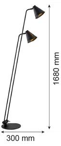 Lampadar AVALONE 2xE27/15W/230V negru Argon 7077