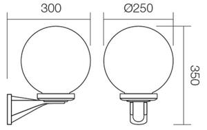 Aplică de exterior SFERA 1xE27/42W/230V IP44 albă Redo 9879