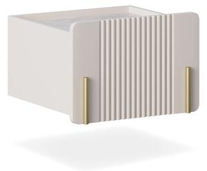 Noptieră Malmi 45 cm cu sertar - cashmir / crema bianca / gold