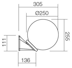 Aplică de exterior SFERA 1xE27/42W/230V IP44 albă Redo 9873