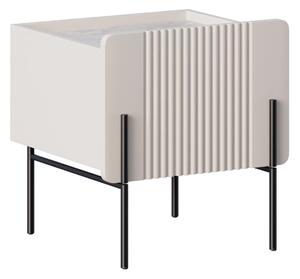 Noptieră Malmi 45 cm cu sertar - cașmir / alb crem / picioare negre