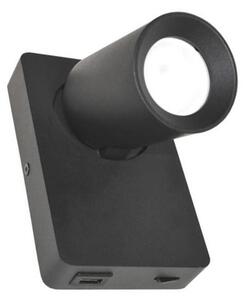 Spot de perete TAFT 1xGU10/30W/230V USB negru