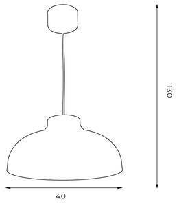 Lustră pe cablu BASCA 1xE27/60W/230V neagră/aurie