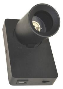 Spot de perete TAFT 1xGU10/30W/230V USB negru