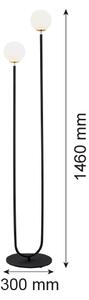 Lampadar FERRONE 2xE14/7W/230V neagră/albă/aurie Argon 7073