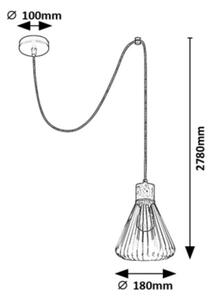 Lustră pe cablu FARFALLE 1xE27/40W/230V neagră/fag Rabalux 3148