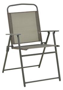 Scaun pliabil cu funcție de economisire a spațiului Vela, metal și textilenă, șampanie, Antracit, 53x58x90 cm