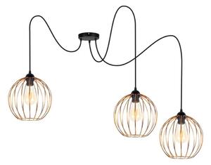 Lustră pe cablu MATT 3xE27/60W/230V neagră/cupru
