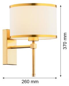 Lampă de perete ABBANO 1xE27/15W/230V alamă/albă Argon 8033