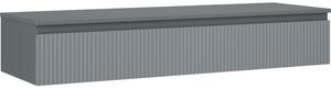 Mexen Rivel, mobilier de baie sub lavoar 140 cm cu blat, 1 sertar, canelat, grafit mat - 91A20-14023-1-BFC66