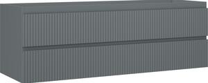 Mexen Rivel, mobilier de baie sub chiuvetă 140 cm, 2 sertare, canelat, grafit mat, 91A20-14047-2-BFF66
