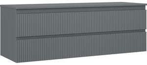 Mexen Rivel, mobilier de baie sub lavoar 140 cm cu blat, 2 sertare, canelat, grafit mat - 91A20-14047-2-BFFC66