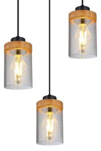 Lustră pe cablu FINCA 3xE27/40W/230V metal/lemn Globo 15557-3H