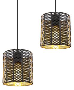 Lustră pe cablu Globo 15450-4H ABINY 4xE27/60W/230V auriu/negru