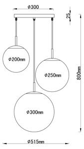 Lustră pe cablu JOEL 3xE27/60W/230V Globo 1581-3S