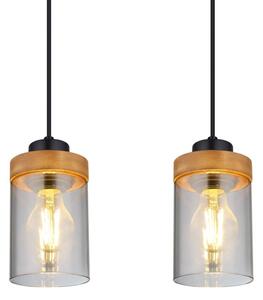 Lustră pe cablu FINCA 4xE27/40W/230V metal/lemn Globo 15557-4H