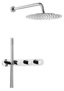 Sapho Sapho, Set de duș încastrat cu baterie termostatică și suport pentru duș manual, 2 ieșiri, rotund, cromat, MB623-02