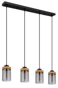 Lustră pe cablu FINCA 4xE27/40W/230V metal/lemn Globo 15557-4H