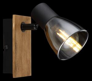 Spot de perete CLAUDE 1xE14/40W/230V negru/lemn Globo 54307-1W