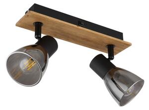 Spot de perete CLAUDE 2xE14/40W/230V negru/lemn Globo 54307-2W