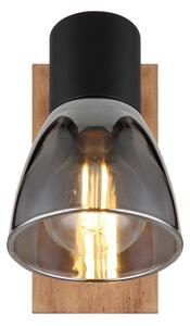 Spot de perete CLAUDE 1xE14/40W/230V negru/lemn Globo 54307-1W