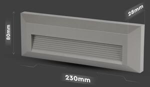 Corp de iluminat LED de exterior pentru scări LED/3W/230V IP65 3000K gri