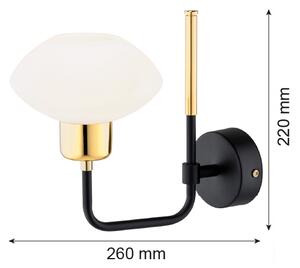 Argon 8032 - Lampă de perete RAVELLO 1xE14/15W/230V negru/auriu