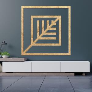 Decor din lemn pătrat cu frunze - ATALY