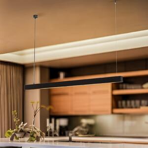 Eko-Light Lampă suspendată Lungo, negru, lungime 124 cm, reglabil, Negru, Camera de zi / sufragerie, Metal, Modern