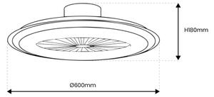 Plafonieră LED dimabilă cu ventilator ZONDA LED/48W/230V argintiu + telecomandă
