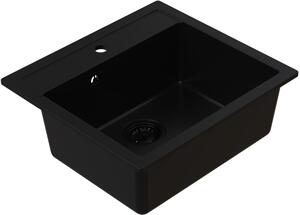 Ruvetti Ditto chiuvetă din granit 56x51 cm negru 3001D_FB60_W