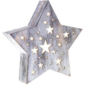 Decorațiune LED de Crăciun Retlux LED/2xAAA lemn stea