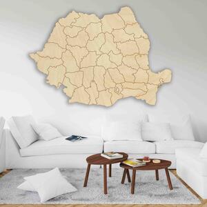 Hartă de perete din lemn România - ROMA