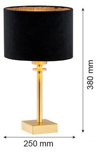 Lampă de masă ABBANO 1xE27/15W/230V alamă/neagră Argon 8049